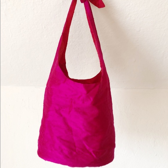 Silk Bucket Purse *reversible!* Evening/Party Bag - Picture 4 of 5